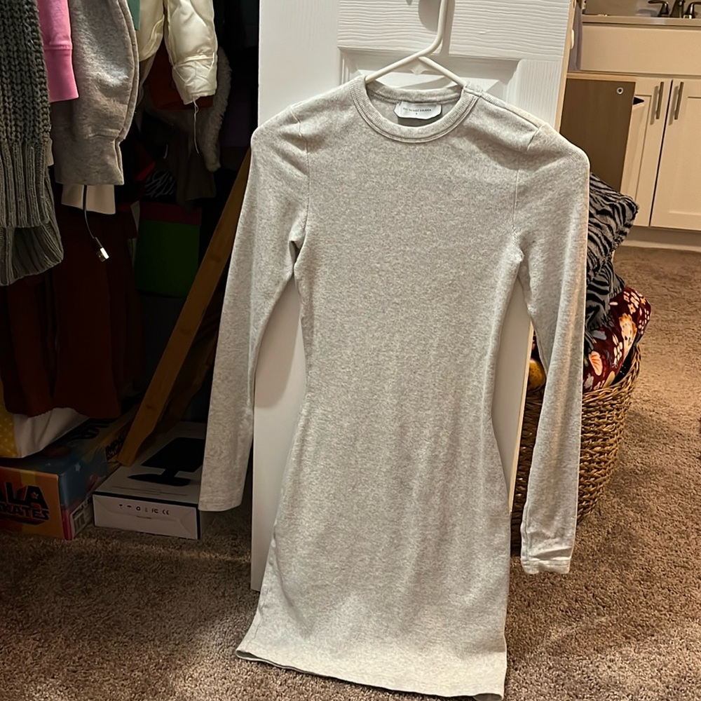 All things golden ribbed long sleeve mini dress